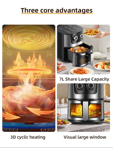 Friteuza cu geam Multifuncțională cu Aer AT PERFORMANCE – Gătit Sănătos, Rapid și Eficient